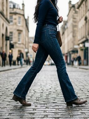 MICHAEL Michael Kors Bootcut Jeans Dark Wash Mid Rise 6 30x30